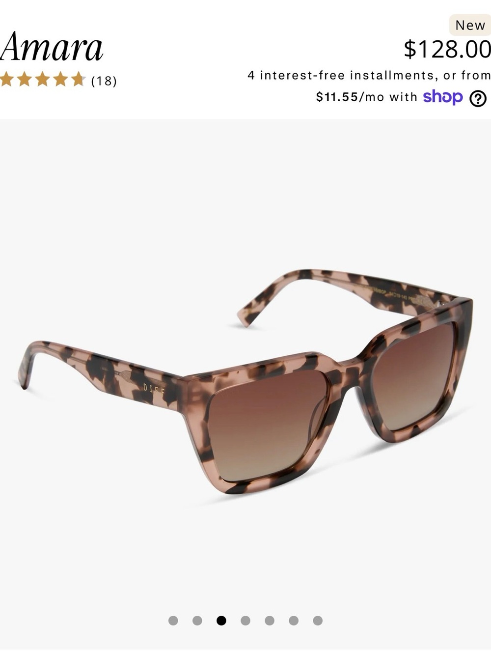 Diff Eyewear Amara Brown Tortoise Square Sunglasses